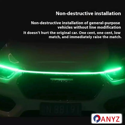FOR	Kia	Sorento	2003-2024	New upgrade LED Daytime Running Light Scan Starting Car Hood DRL Guide Decorative Ambient Lamp 12V