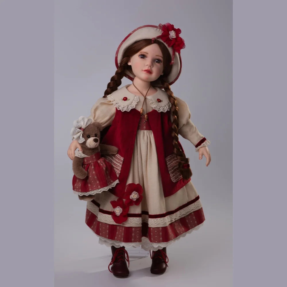 Cloveray 28 inch Large Size Original Realistic Vinyl Doll Retro Vinyl Cloth Body Doll High Quality Handmade Collectible Art Gift