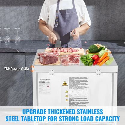 SucceBuy Commercial Frozen Refrigerator Sandwich Salad Prep Table 7.4Cu.Ft Food Prep Frost Free Refrigerator for Restaurant