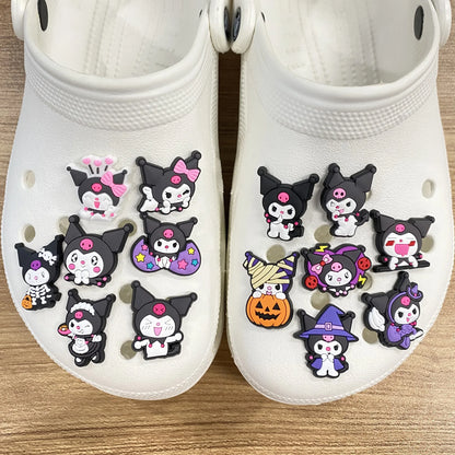 6-66PCS Cartoon Kuromi Shoe Charm Mix Wholesale PVC Decor Buckle Sandal Clog Bag Wristband Detachable Waterproof To X-MAS Gift