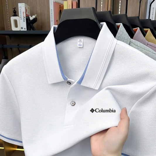 100% Pure Cotton Summer Exquisite Letter Embroidery Fashionable Polo Shirt Short Sleeve Men's Best-Selling Brand Comfortable Top