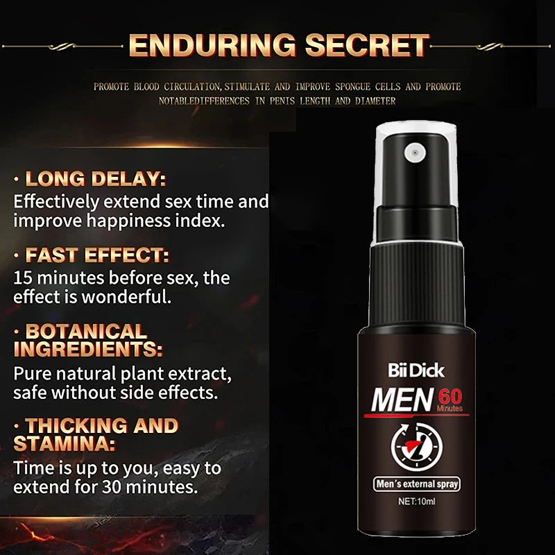10ml Male Sex Delay Spray Lasting Long  Penis Growth Enlargement Harder Anti Premature Ejaculation External Use for Adults
