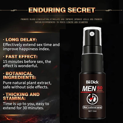 10ml Male Sex Delay Spray Lasting Long  Penis Growth Enlargement Harder Anti Premature Ejaculation External Use for Adults