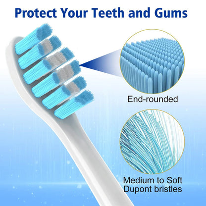 Replacement Toothbrush Heads Compatible with Philips Sonicare Soft Replacement Electric Brush Head 4100 6500 6100 7500 5300 1100