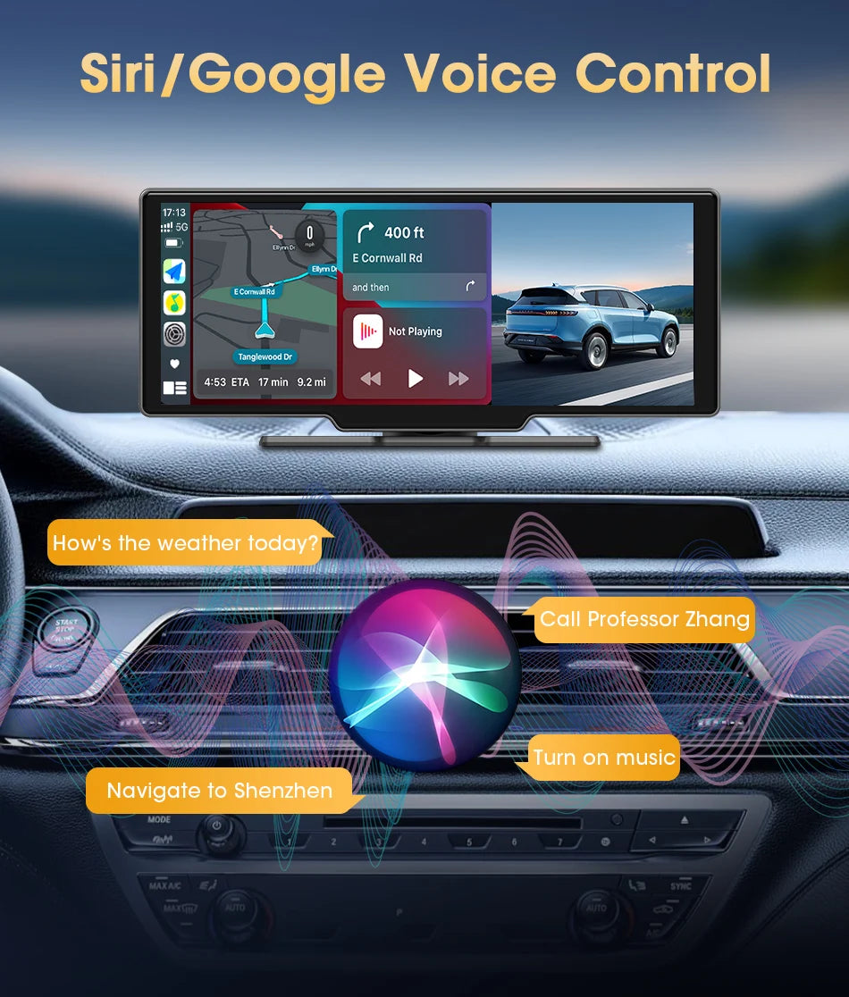 Srnubi 10.26" Car Play Screen Android WIFI Car Multimedia Player Wireless Carplay Android Auto Car Screen for YouTube Netflix