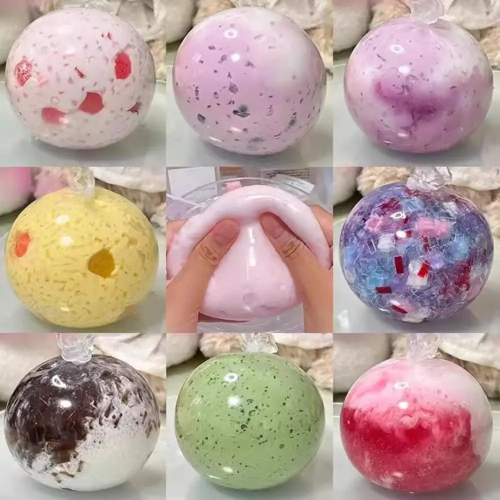 DIY Vacuum Squeeze Ball Stress Relief Kit Blank Ball Skins with Lids Filling Accessories Foam Beads Glitter Slow Rebound Toys