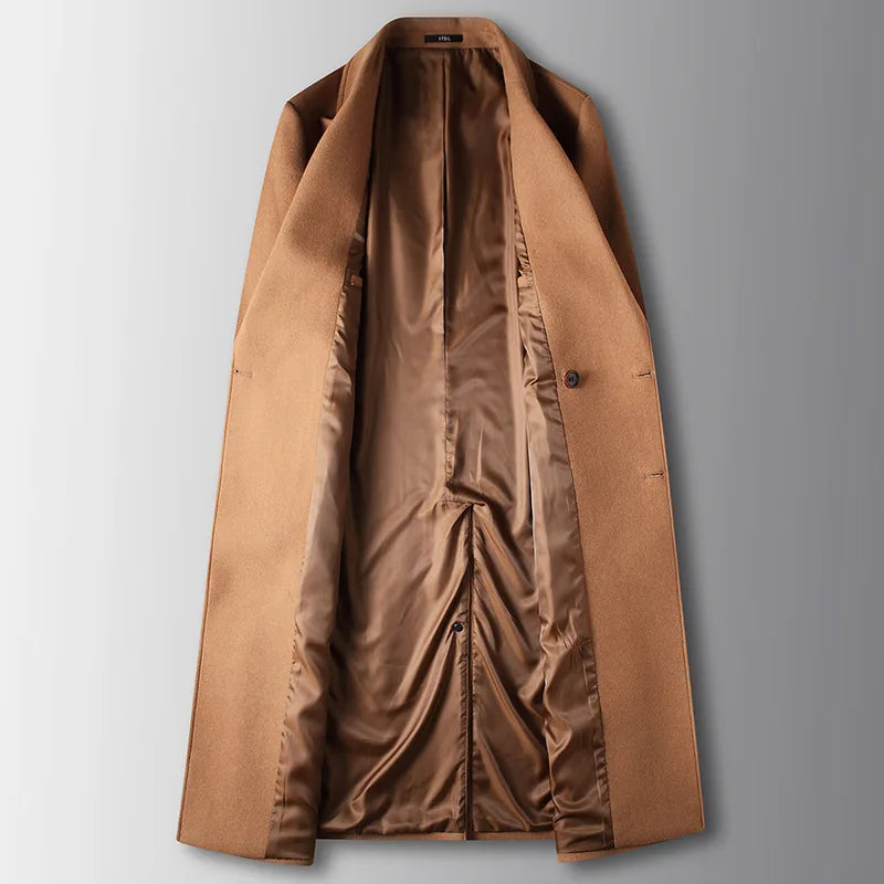 Men's Warm Wool Coat Autumn Winter Long Wool Coat Young Business