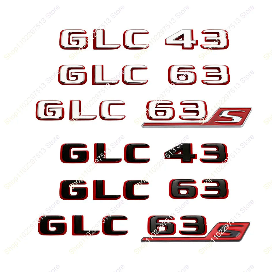 2024 New style Two tone Letters Numbers GLC43 GLC63 GLS63s Emblem for  X253 Car Trunk Nameplate Logo Sticker