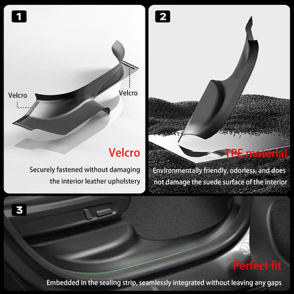 For Tesla Model YL Launch 2026 TPE Front Rear Door Sill Protector Threshold Strip Anti-kick Guard Panel Interior Decoration Set