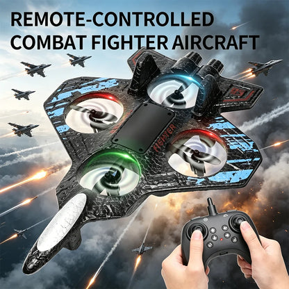 2.4G Remote Control Fighter Jet Electric Glider Airplane Stunt Tumbling with Colorful Lights Aircraft Model Toy for Kids