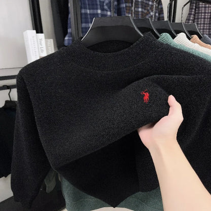 High Quality Brand Fashionable Men's Classic Pony Embroidery Knitted Sweater Hot Selling Autumn Winter New Comfortable Pullover