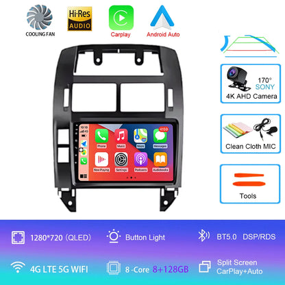 For Volkswagen VW Polo MK4 6Q 9N 9N3 2004- 2009 Car Radio Android 16 Auto Multimedia Video Player GPS Carplay QLED Screen Stereo