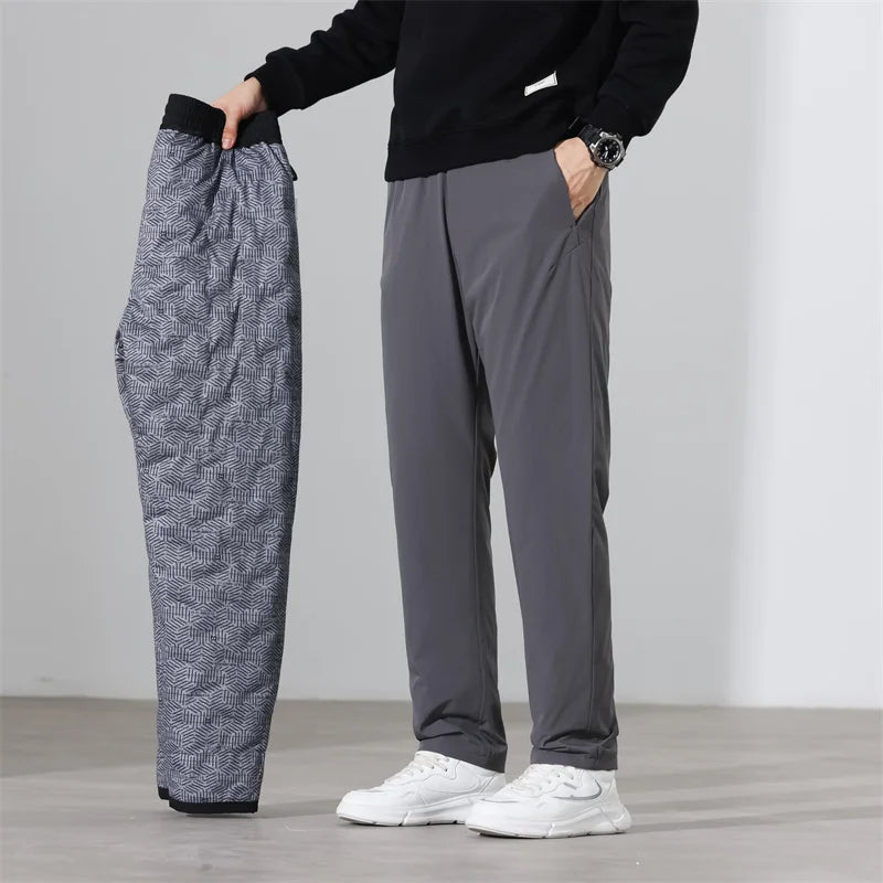 Ture 90% White Duck Down Trousers High Luxury Men Winter Thick Outdoor Pants Male Elastic Waist Duck Down Warm Trousers