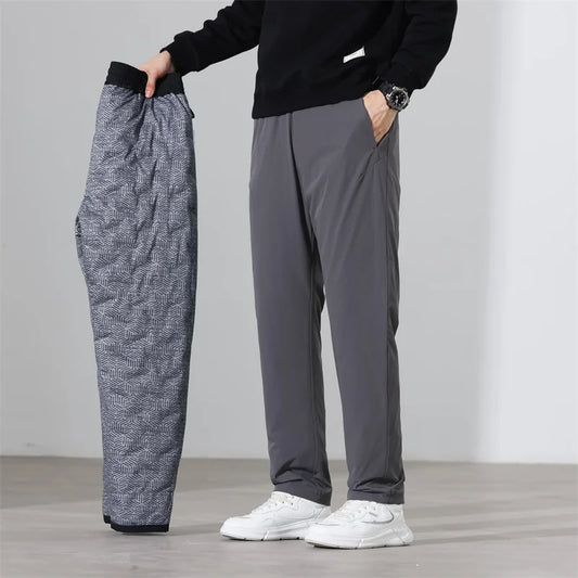 Ture 90% White Duck Down Trousers High Luxury Men Winter Thick Outdoor Pants Male Elastic Waist Duck Down Warm Trousers