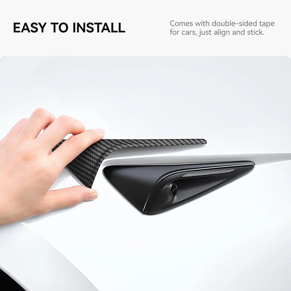YZ Turn Signal Camera Trim Cover forTesla Model3Y 202-2026 Accessories Side Leaf Board Protector ABS Matte Carbon Fiber Pattern