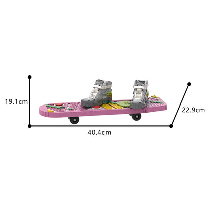 MOC Movie Back to the Future Skateboard Building Blocks Model High Tech Skateboard Shoes Creative Bricks Toys Kids Birthday Gift