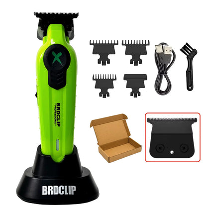 New 2026 BRDCLIP FA1T Green Professional Hair Trimmer Barber Carving Gradient Finish Machine Electric Clipper with Charger Stand