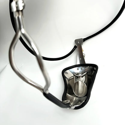 Stainless Steel Male Chastity Belt Device With Butt Open Invisible Cock Penis Cage Adjustable Waist  Lock BDSM Bondage Toys