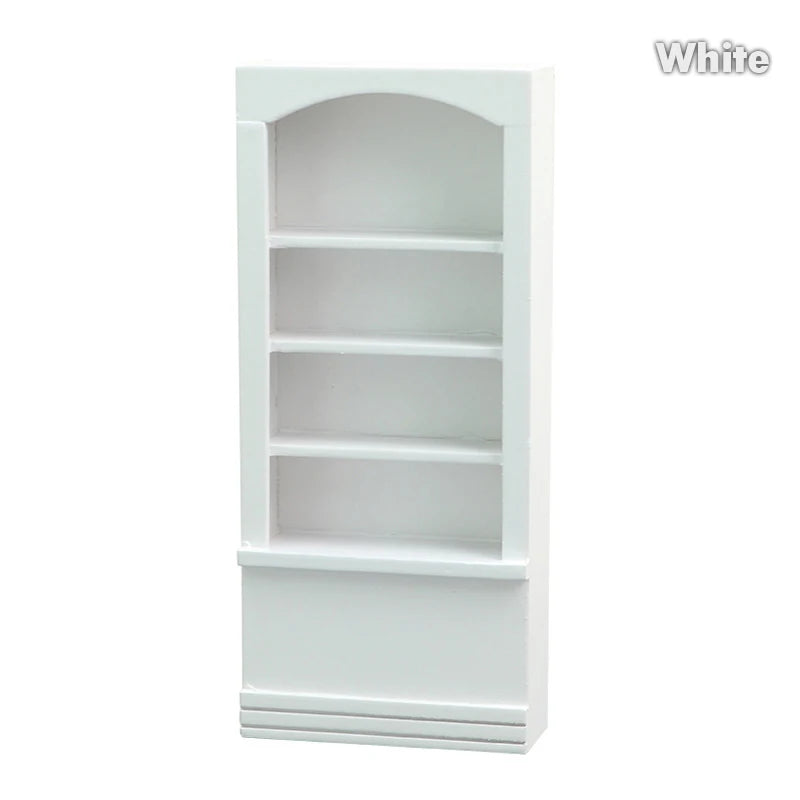 1Pcs Dollhouse Miniature furniture Bookcase Display Shelf Modern Style Wood Bookcase Doll House Toys