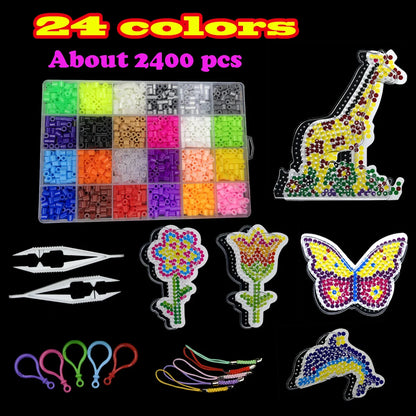 Fuse Beads Kit, 600pcs 5mm Iron Beads Set for Kids, DIY Art Craft Toys Iron Beads,  Christmas Birthday Gift for Boys and Girls
