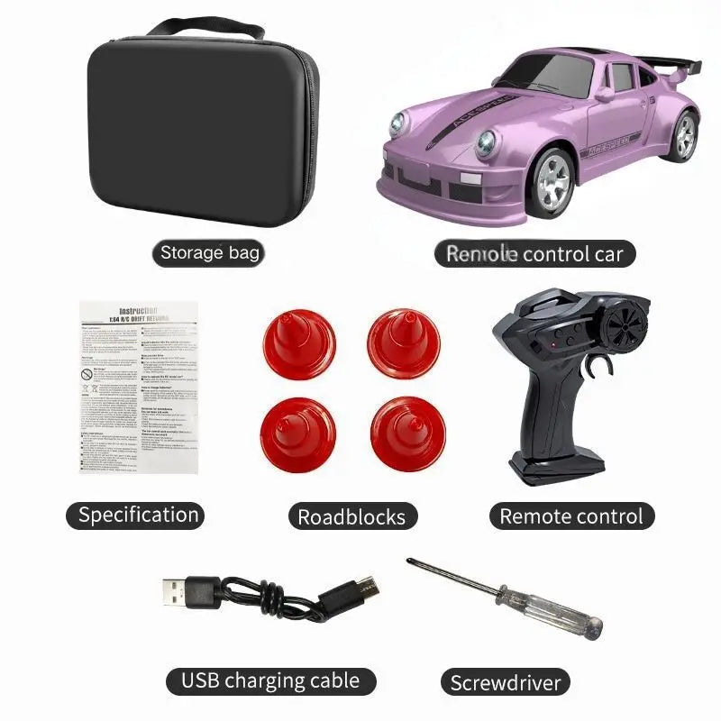 New 4WD 2.4GHZ RC Simulation Mini Drift Car Palm Racing Model Desk Toys 1/64 Scale Remote Control Car Gift for Children Boys.
