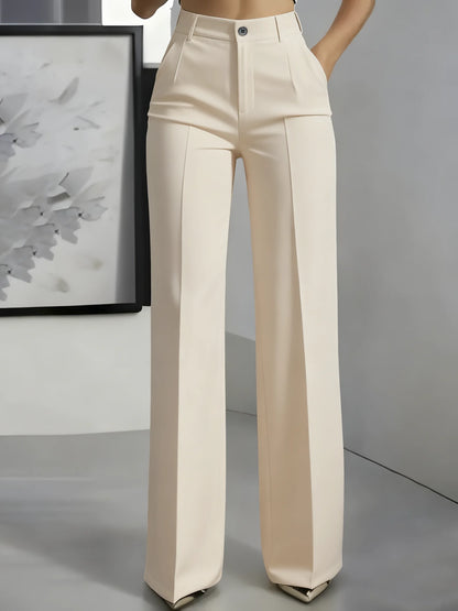 New 2025 Women's High-Waisted Draped Straight-Cut Suit Pants Simple European American Cross-Border Fashion for Women
