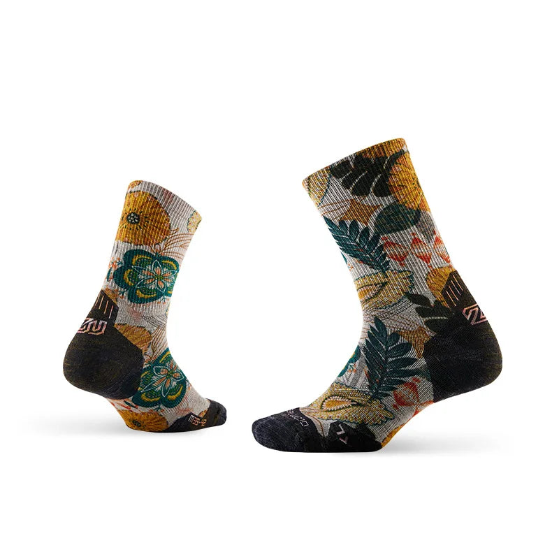 1/3 Pair ZEALWOOD Merino Wool Running Socks Men's Women's Outdoor Trekking Hiking Cushion Sports Socks Compression Breathable