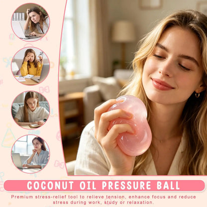 Artisan Coconut Oil Soft Gel Stress Ball Slow Rebound Squishy Toy with Jelly Texture Perfect Decompression Fidget for Adults