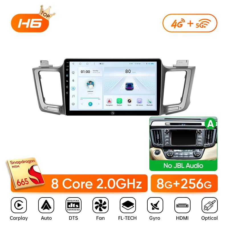 Ainavi Car Radio For Toyota RAV4 2012 2013 2015 2016 2017 2018 2019 XA40 Carplay Android Auto Car Multimedia HDMI DSP 48EQ 2 DIN