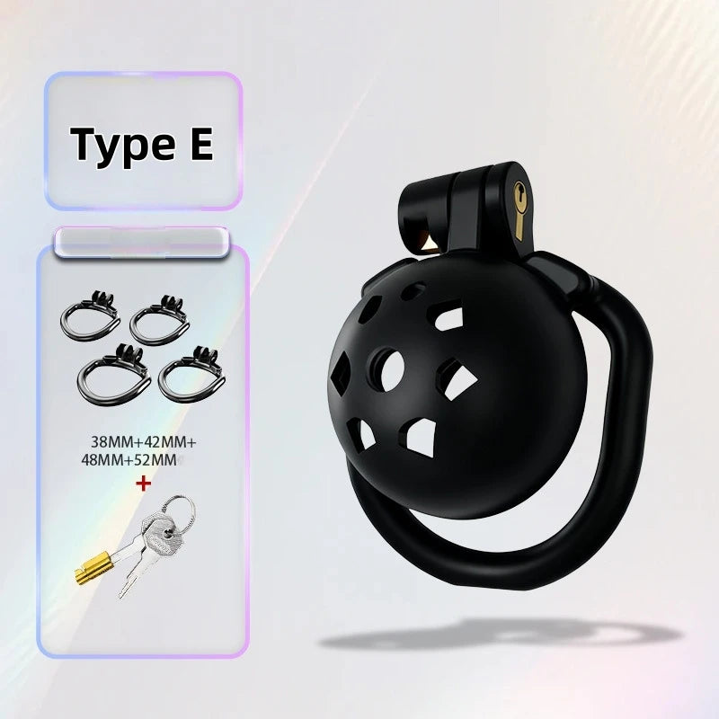 Male Chastity Cage Resin Breathable Design Secure Lock Anti Removal Discreet Device Adjustable Ring Personal Wellness Adult Toy