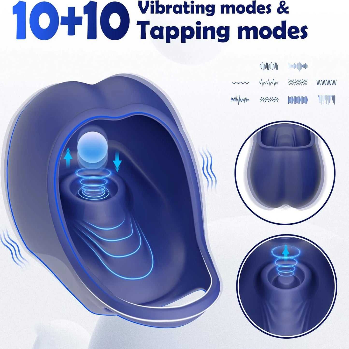 1pc Vibrating Cock Ring With Testis Massager Stimulating Ball Pouch Tapping Pulsating Pouch Vibrating Sleeve Ring Penis And Scro