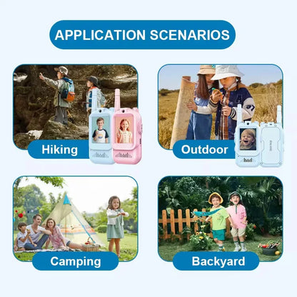 Video Walkie Talkies for Kids 2 Pack Rechargeable Toddler Toys for Indoor Camping Travel Birthday Gfits for Kids Ages 3-12