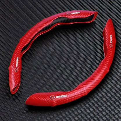 Car Steering Wheel Cover Carbon Fiber Sports Ultra-thin Non-slip Card Cover for Mazda 2 3 CX-3 CX-5 MX-5 BT-50 ATENZA CX-8 MX-30