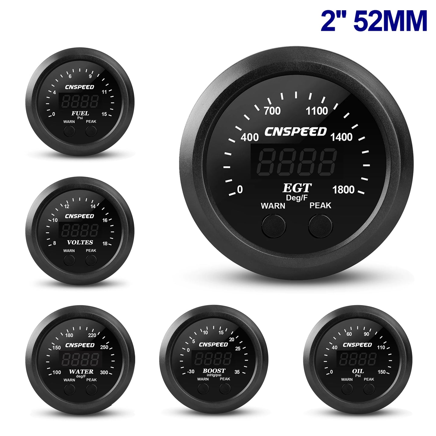 Auto Meter 2'' 55MM Ultra-Thin Car Exhaust Meter Fuel Pressure Gauge Water Temperature Gauge Booster Gauge Voltmeter