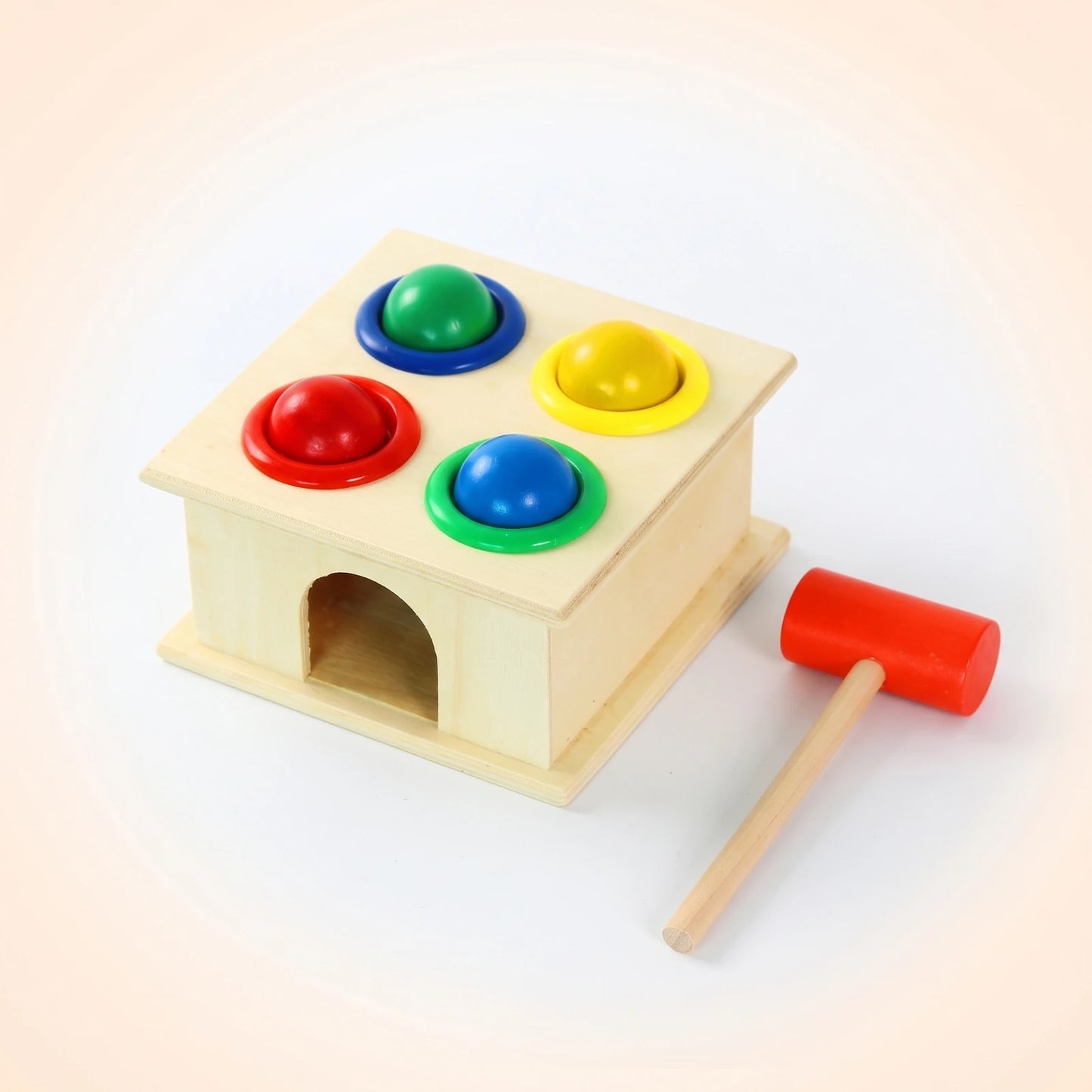 Wooden Pounding Toy Compact Hammering Toy Wooden Mallet Lightweight Mini for Toddlers, Playroom, Classroom