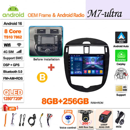9 inch for Nissan Pulsar 6 NB17 2014 - 2018 Android 16 Wireless CarPlay Car Radio Video Multimedia Player GPS Navi DSP Stereo 4G
