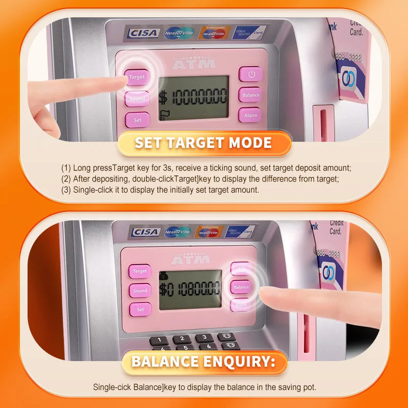 Children Piggy Bank Simulation ATM Coin Storage Box Boys Girls Kid Creative Voice Password Lock Counting Password Box Toys Gifts