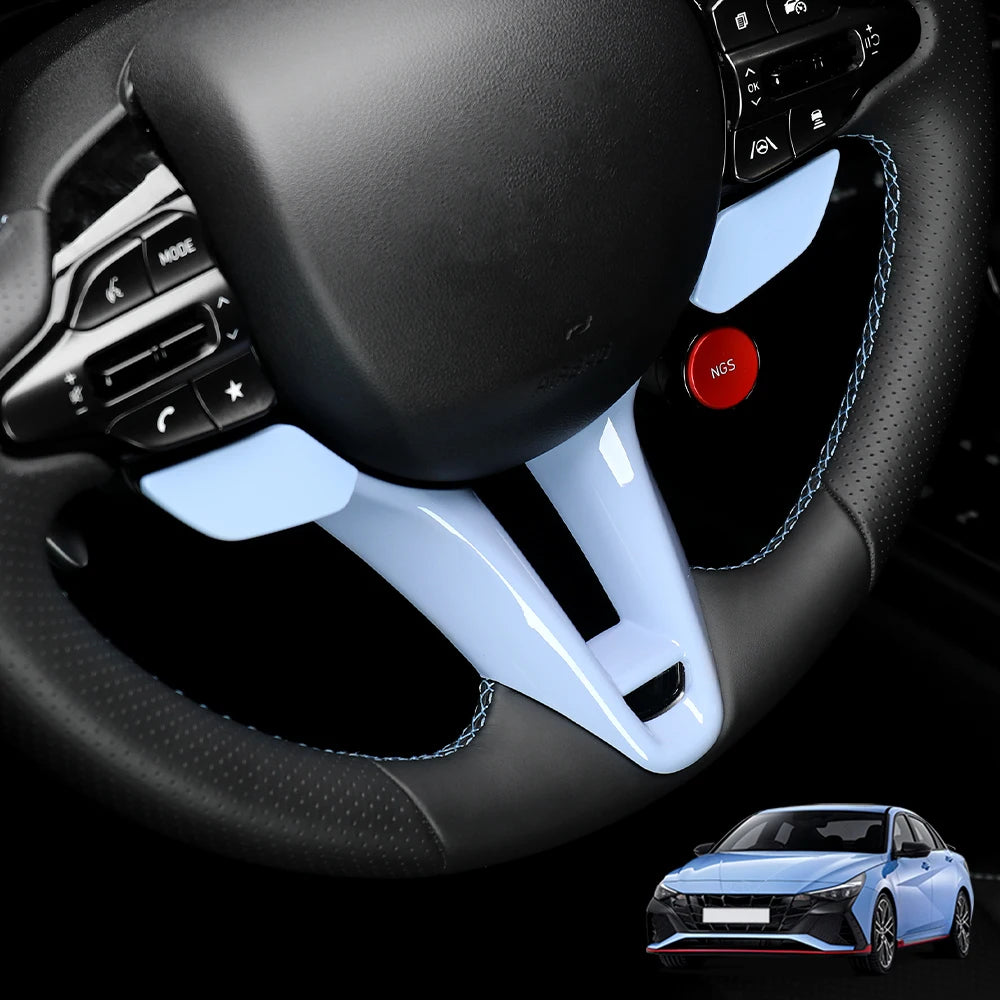 For Hyundai Veloster JS N 2019-2023 i30 N /CN7 N 2024 2025 Car Steering Wheel Button Frame Chin Decoration Cover Trim