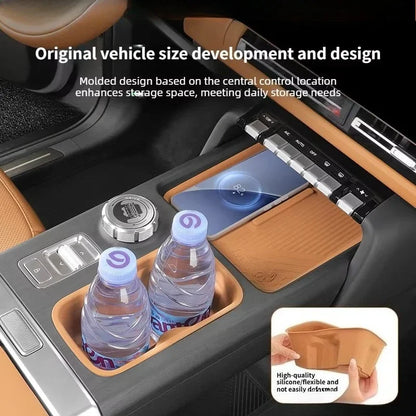 For Chery ICAR V27 2026 Silicone Cup Holder Mat Wireless Charging Anti Slip Pad Tailgate Storage Box Interior Accessories Kit