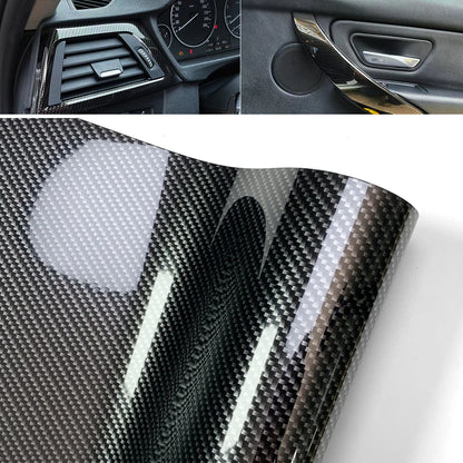 9D Carbon Fiber Vinyl Wrap Film Gloss Black Anti Scratch Waterproof Car Stickers DIY Protective Film Universal Auto Accessories