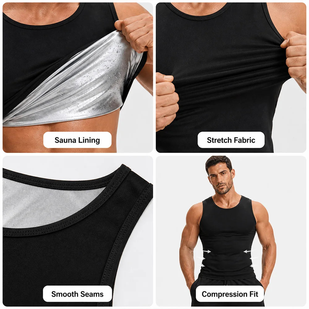 Man Sauna Vest for Weight Loss Body Shaper Workout Vest Exercise Training Slimming Suit Fat Burning Sweat Vest