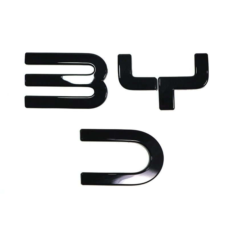 BYD Shark 6 3Pcs ABS Black Special & Limited Edition 3D Car Body Badge Sticker Front Grille Emblem Decal Car Accessories