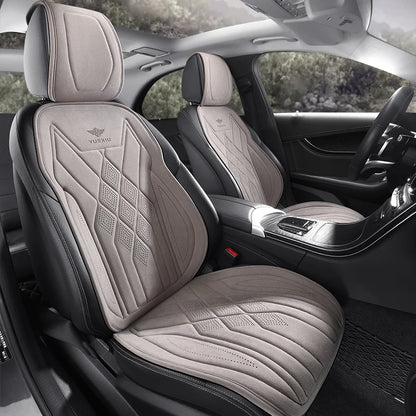 Perforated Suede Seat Cover Universal Four Seasons Cars Seats Covers Breathable Seat Non-slip Luxury Car Rams Latex Seat Cover