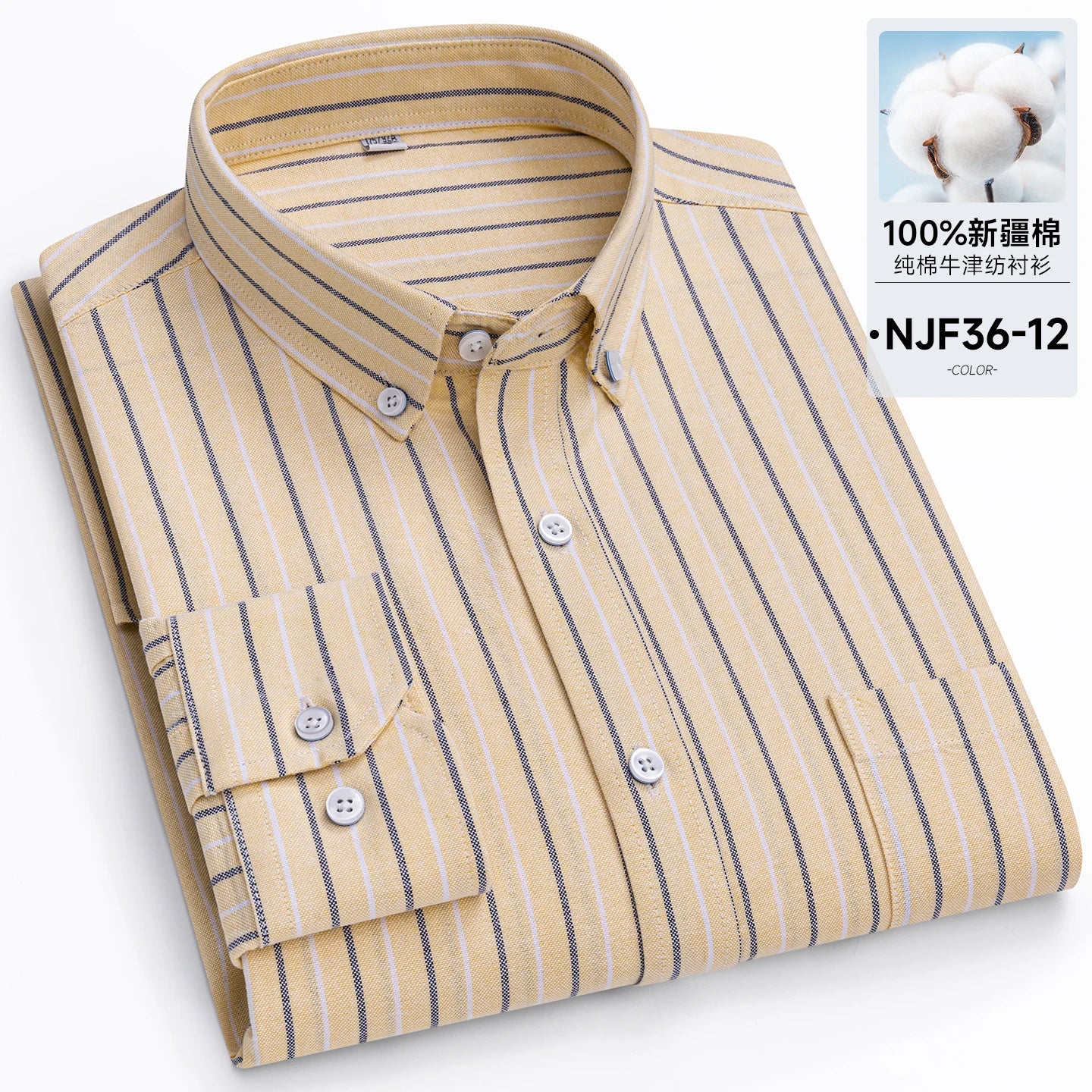 New in Tops Pure Cotton Oxford Plaid Striped Shirts For Men Long Sleeve Classic Business Formal Slim Fit Casual Designer Clothes