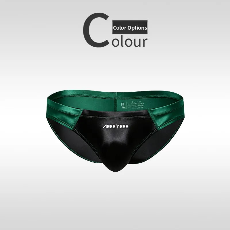 Low-Waist Sexy Men's  Underwear Smooth Satin Breathable Thin Summer Youth Ice Silk Sports Briefs Comfortable Underpants