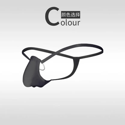 Men's Thongs Underwear Cock Ring Sissy Panties Temperament Sexy Bikini Seamless Penis Ring Perspective Lingeries