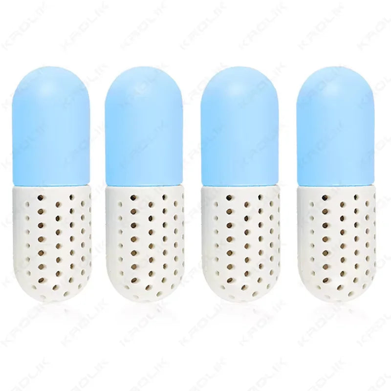 4/2pcs Deodorizer Shoe Closet Steriliser Eliminator Drawer Air Purifying Smell Remover Capsule Shape Moisture Absorber Dryer Bal