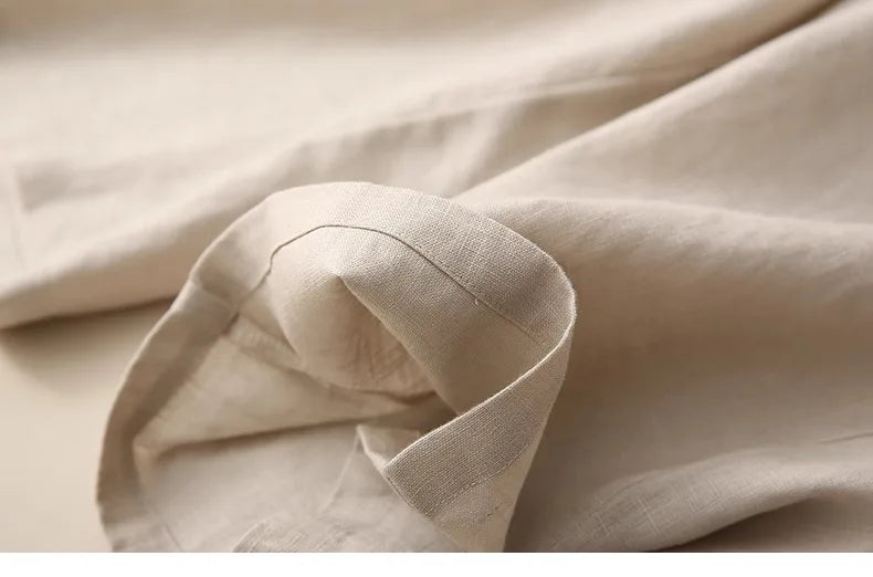 Fashionable Retro Linen Top And Pants Set for Women High End Cotton Linen Ensemble Summer 2026 Elegant Two Piece Suit