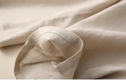 Fashionable Retro Linen Top And Pants Set for Women High End Cotton Linen Ensemble Summer 2026 Elegant Two Piece Suit