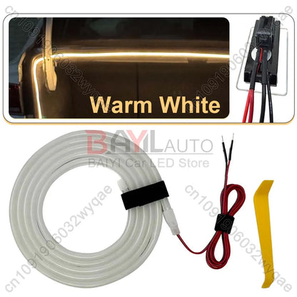 12V LED car atmosphere light, 200cm/420cm Car Universal trunk light bar, DIY can cut car tail lamp brightening Auto Accessories